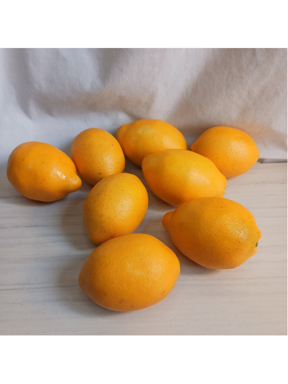 8 Faux Plastic Lemons Dark Yellow Farmhouse Staging Prop